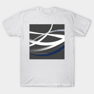 "Curving Currents" - Abstract Swooping Lines Original Modern Art T-Shirt